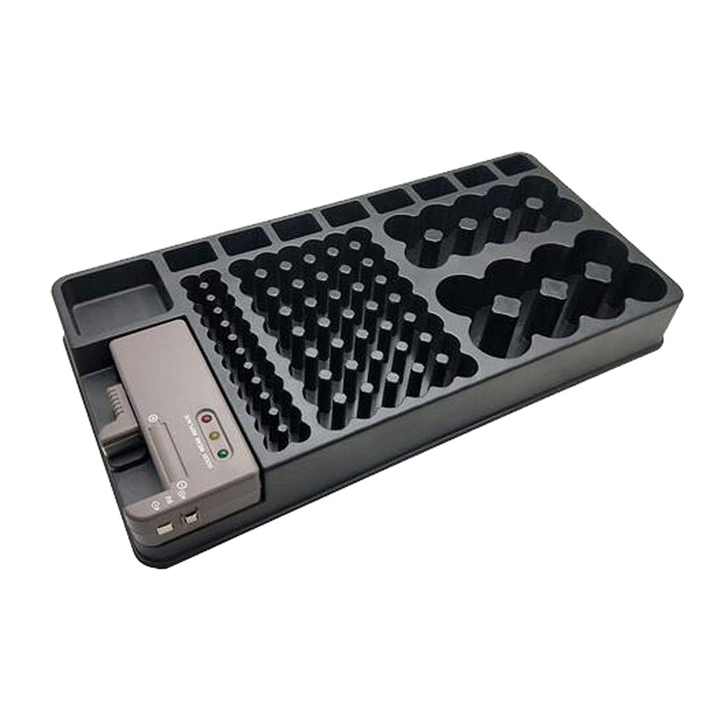HEAVENGLOW Battery Storage Organizer Rack Power Tester Case Box AA AAA 9V 98 Holder