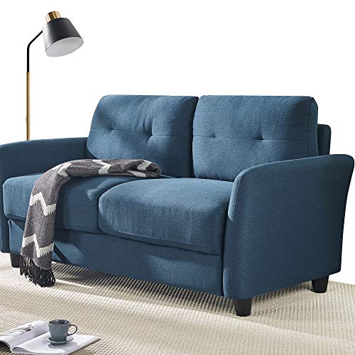 Image of Zinus Ricardo Loveseat Sofa, Tufted Cushions, Easy, Tool-Free Assembly, Lyon Blue