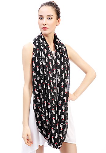 Lina & Lily Cat Print Women's Infinity Scarf Lightweight3
