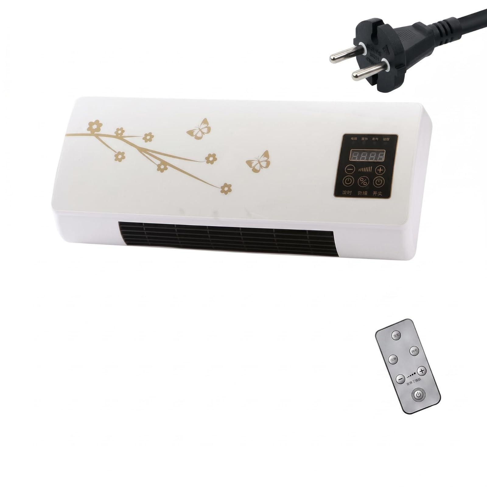 Wireless Controller Control Wall-Mounted Electric Heater Indoor Electric Wall Heater, Gold Flower Eu Plug | Home & Garden | Home Improvement | Heating, Cooling & Air-image-20