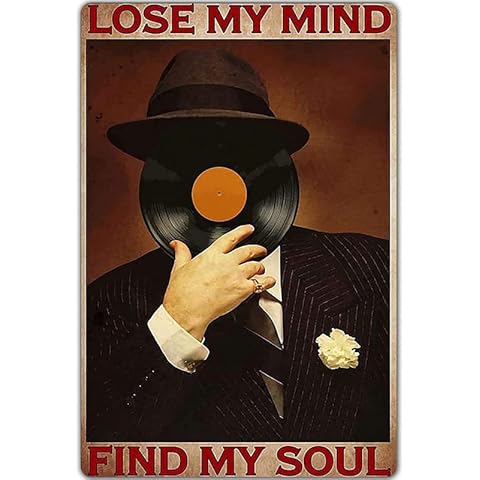 12"X8" Retro Tin Metal Sign Lose My Mind Find My Soul Music Room Art Wall Metal Decorative Plaque Cover