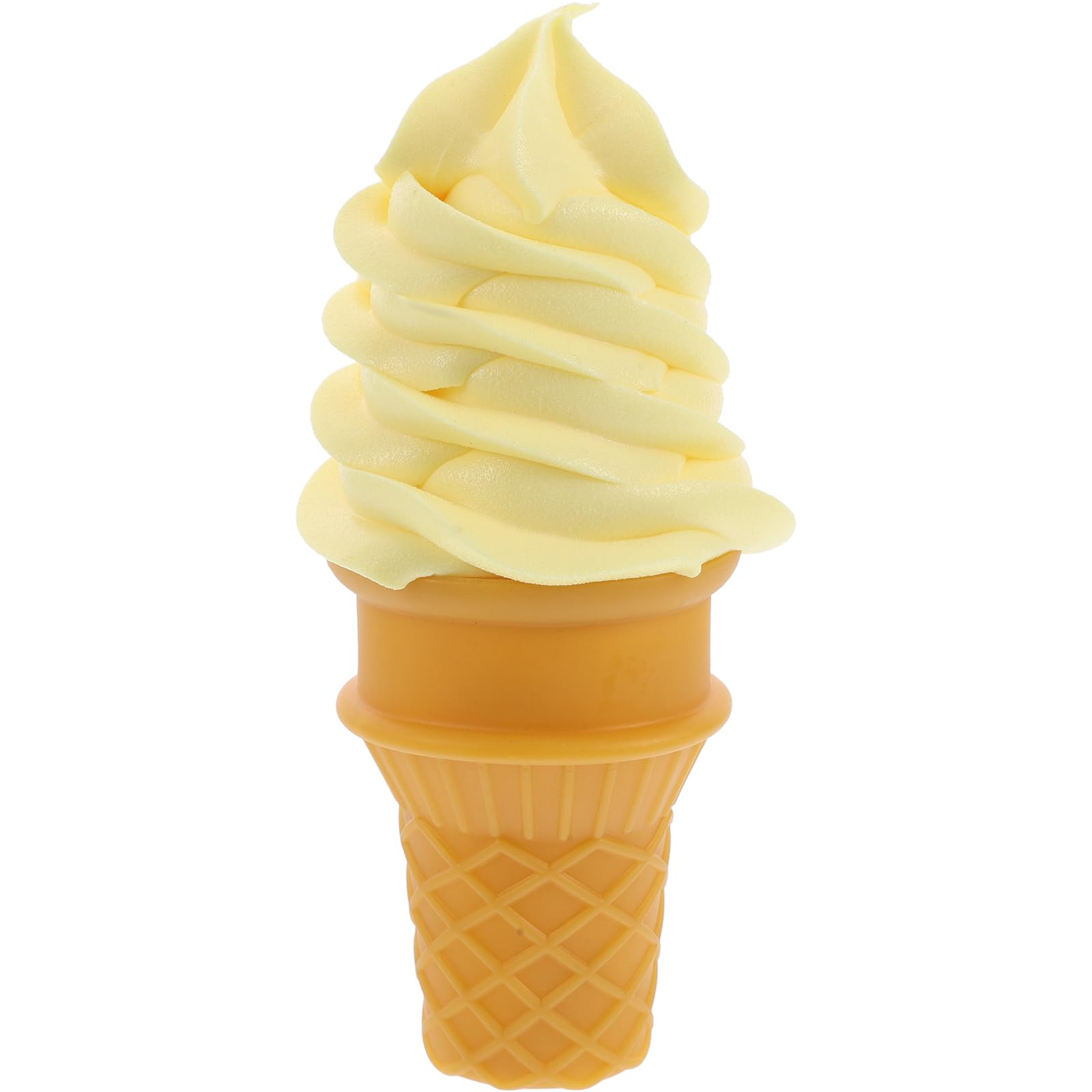 Alipis Fake Ice Cream, Ice Cream Model Ice Cream Cone Model Toy Simulation Food Fake Food Decorations Summer Photography Props for Home Shop ( Yellow )