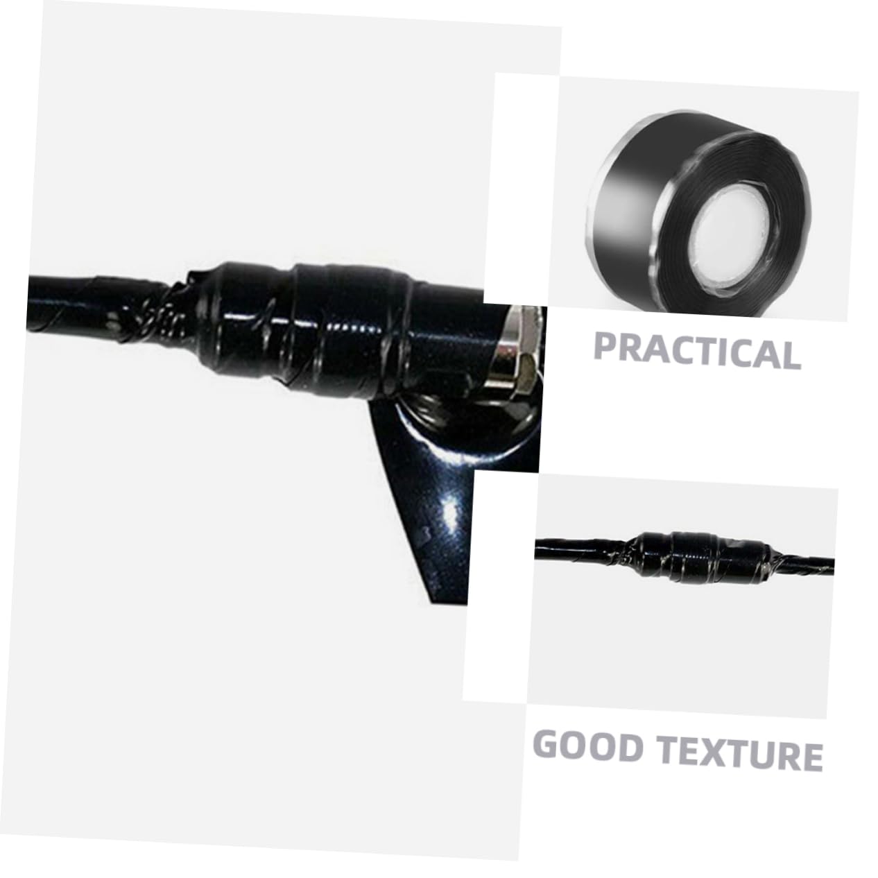 Cinta aislante, Herramienta de reparación cables Cinta autoaislante for mangueras plomería Bobinado(500.00X2.50X0.10CM)