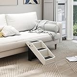 PawHut Hundetreppe 3 Stufen 36,5 cm Hoch Haustiertreppe für Kleine Hunde klappbar Katzentreppe Hunderampe Einstiegshilfe für Bett, Sofa, Couch und Auto Cremeweiß