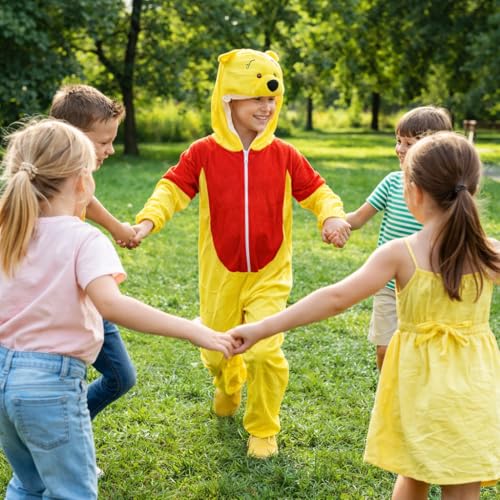 Image of Raj Costume Animal Fancy Dress Costume for Boys & Girls | Hooded Full Body Wildlife Zoo Animal Jumpsuit | Soft Costume for School Function, Fancy Dress, Halloween, Birthday, Cosplay & Role Play