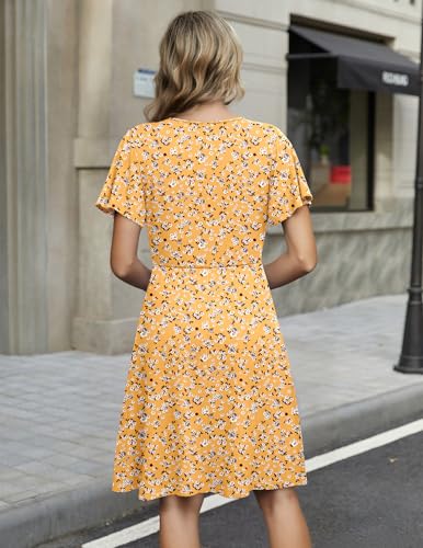 Image of Zeagoo Womens Summer Dresses Wrap V Neck Dress Floral A-Line Ruffle Sleeve Casual Sundress with Pockets 2026