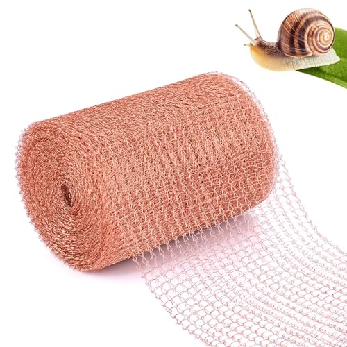 Gaethra Kupferband Gegen Schnecken 12m x 12.7cm Doppelschicht Schneckenabwehr Kupferzaun Schneidbares Kupfergewebe für Verhindern Gartenmaus Vögel und Schnecken