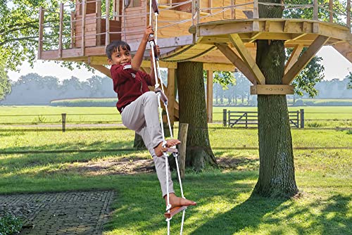 Image of Ashish Wood Rope Climbing Ladder Indoor /Outdoor For Kids - Ninja Obstacle, 4 To 10 Years (White)