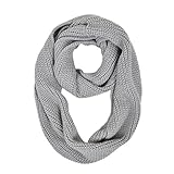 Premium Winter Solid Color Knit Infinity Loop Circle Scarf, Light Grey