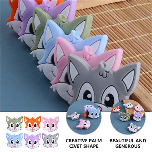 TOYANDONA 6 unidades para bebê mordedor de silicone contas palm civet chupeta pingentes de corrente.