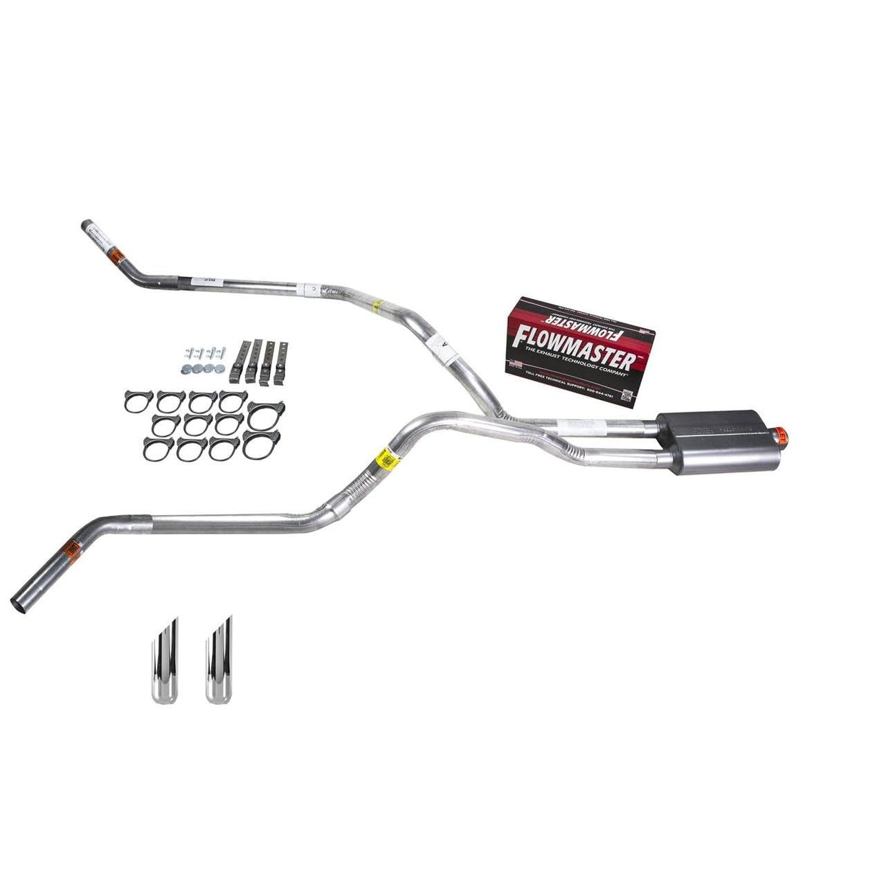 Truck Exhaust Kits - DIY dual exhaust system 2.5 pipe Flowmaster 40 SW Tip Corner exit