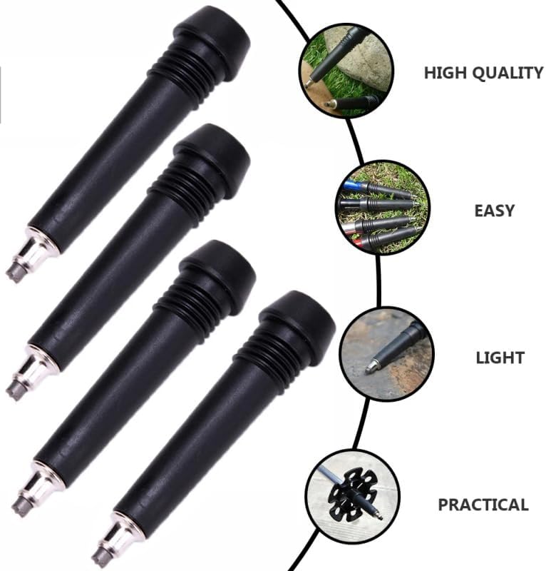 Miniatura 5 de Paquete de 5 puntas de carburo de repuesto universales de acero de tungsteno para senderismo al aire libre, bastón de escalada, bastón para caminar,