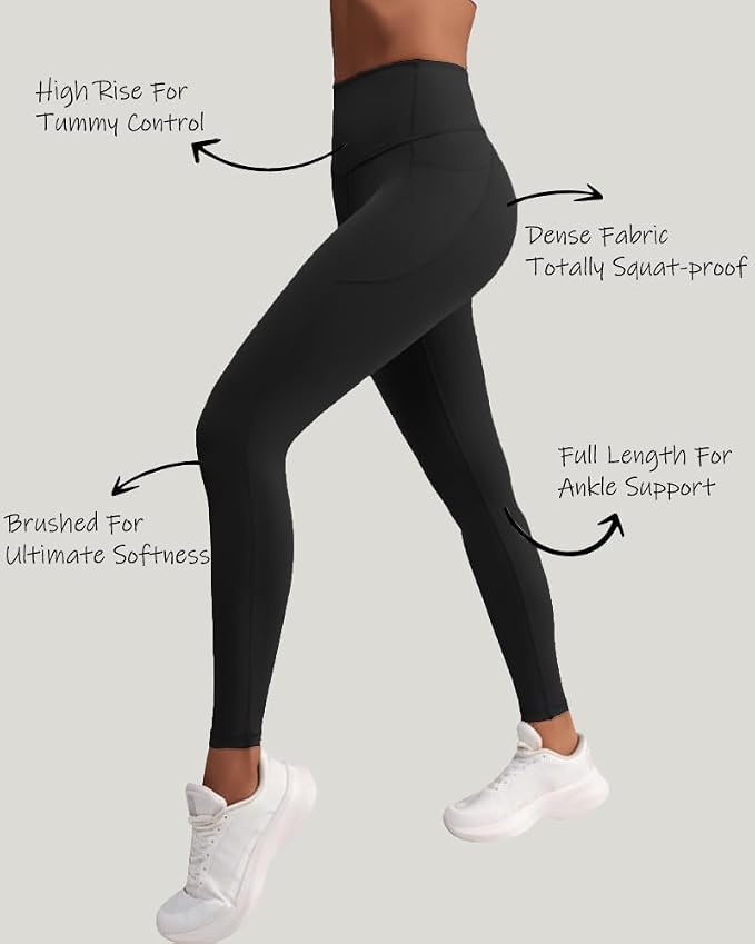 Leggings para mujer con bolsillos y control de abdomen miniatura 4
