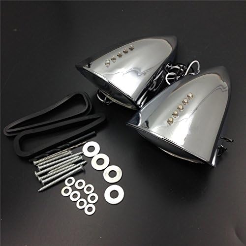 SMT-LED side mounted rear view Mirrors Compatible With suzuki honda kawasaki yamaha bike Chrome [B00RNITIL4]