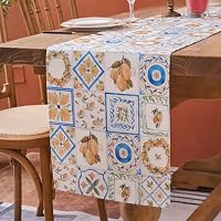 RNSUNH - Runner da tavola estivo con limone, colore giallo, per cucina, sala da pranzo, caffè, per interni ed esterni, decorazione per casa, 30 x 220 cm