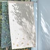 [ベルメゾン] カフェカーテン フレンチリネン 小窓 カーテン ミモザ 約60×90