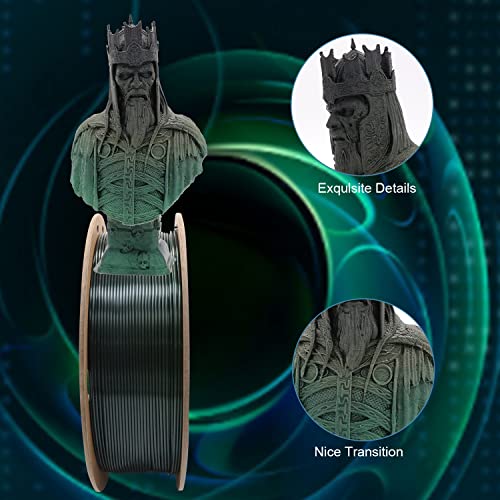 Image of YOUSU PLA Filament 1.75mm, 3D Printer Filament Silk Black Green Color Changing Filament 3D Printing Gradient Filament 1.75 + /-0.02mm, 1kg.
