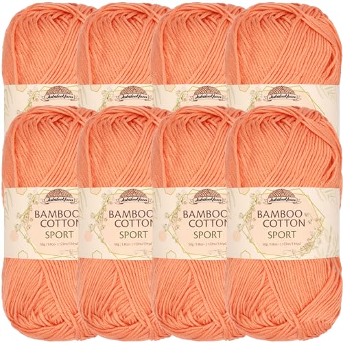 Image of JubileeYarn Bamboo Cotton Sport Yarn - 50g /Skein - COHO Salmon - 8 Skeins