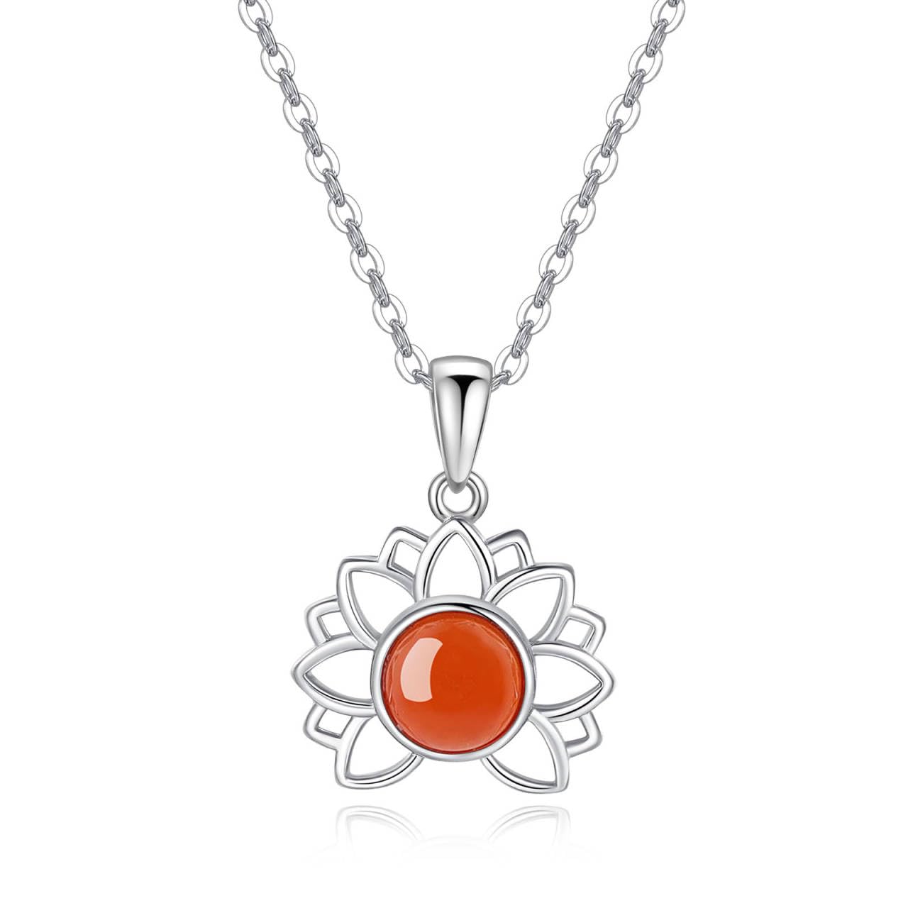 COAI Collier Argent 925 Pendentif Fleur de Lotus Femme