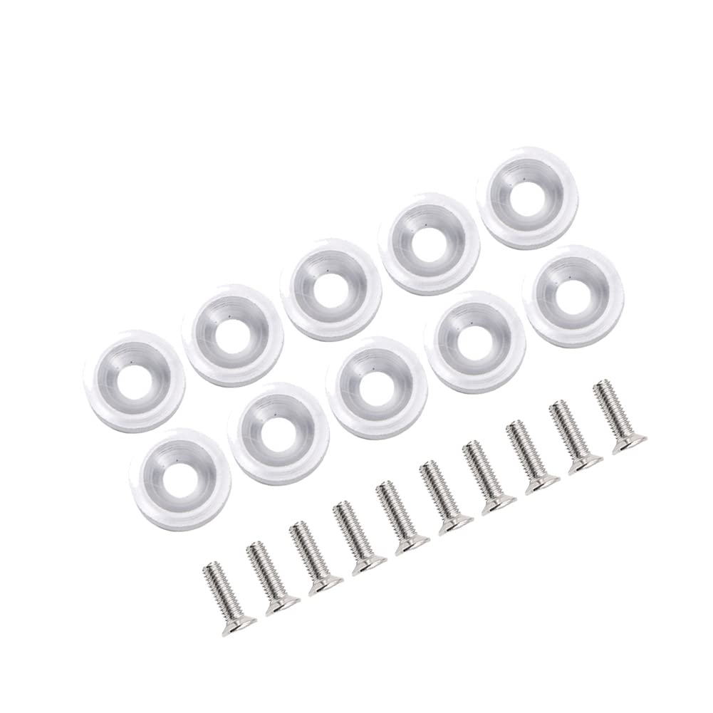 Set 10 Rondelle Paraurti Auto In Alluminio - Bulloni M6 Nero Per Telaio Targa E Dress Up - Foto 8