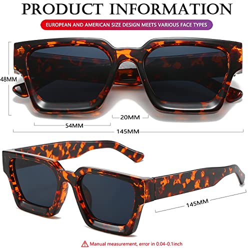 Image of AIEYEZO Square Sunglasses for Women Men Square Thick Frame Sun Glasses Simple Designer Style Shades
