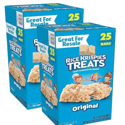 Rice Treaty Bars, 1.3 oz Bars, 25 Count (25 Count(2 Pack), Original)
