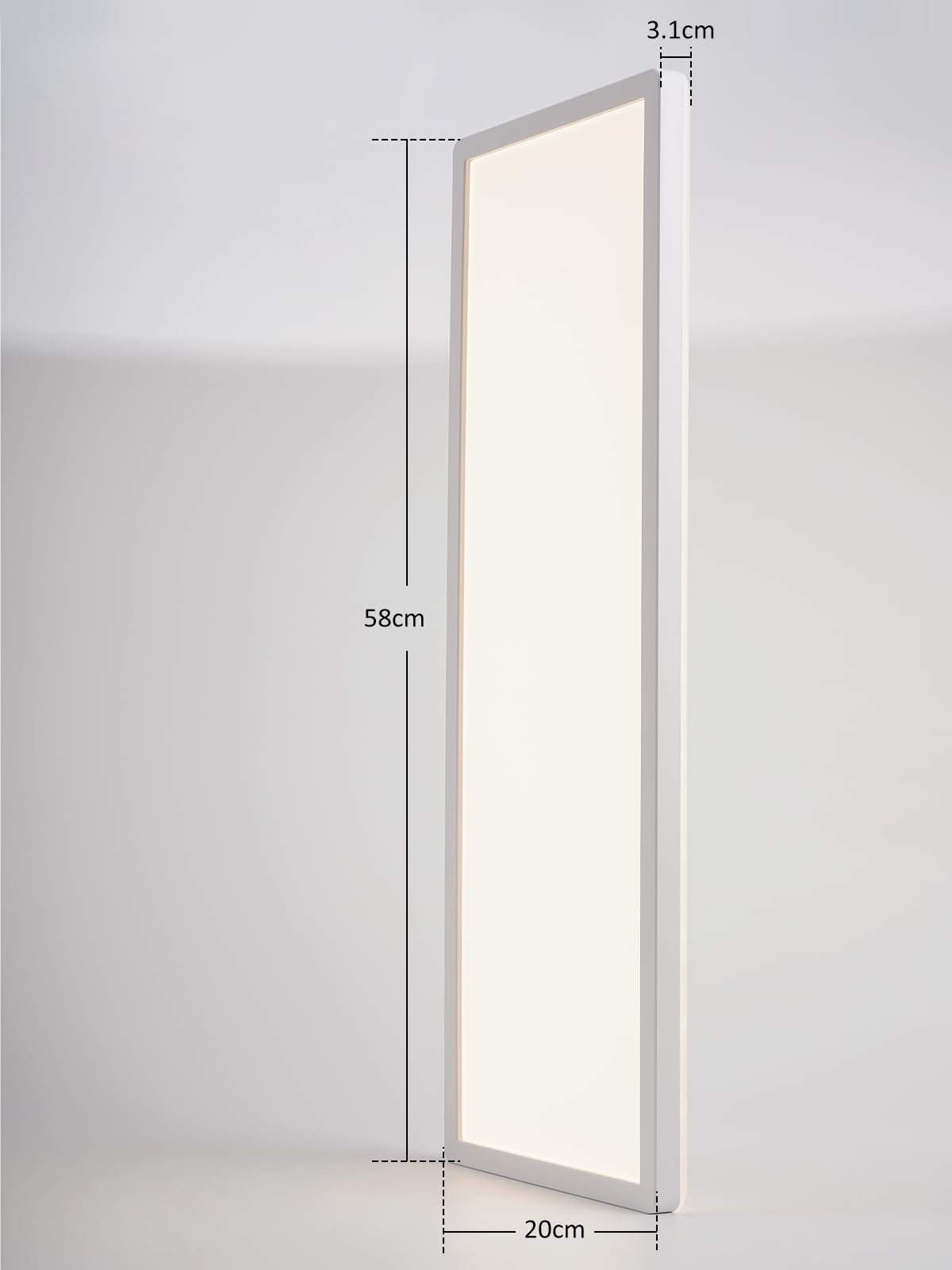 CBJKTX LED-Deckenlampe mit Bewegungsmelder 24 W 3600 lm 4000 K | Radar-Bewegungsmelder und Dämmerungssensor 120°-Erfassungswinkel für Flur Badezimmer Garage 58 x 20 cm (rechteck)