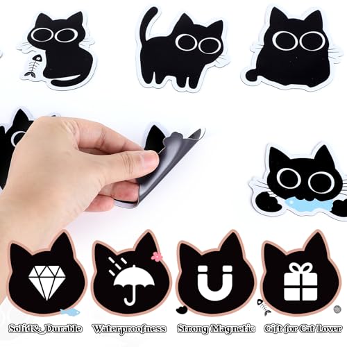 Set 24 imanes decorativos gato negro para refrigerador miniatura 7