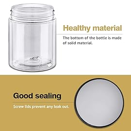 8oz Plastic Jars with Lids 8 oz Plastic Containers with Lids + 20g Sample Containers (Set of 24) Airtight Container for Lip Scrub, Body Butters, Cream, Slime, Craft Storage