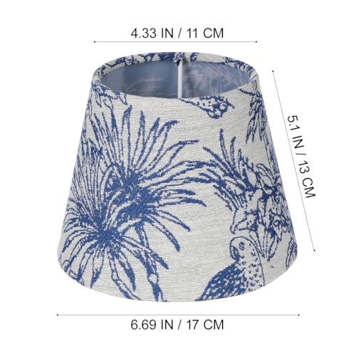 Image of UKCOCO Drum Lamp Shade, 6.6 x 6.6 x 5 inch Mini Embroidered Fabric Lampshade Rain Forest Printed Small Lamp Shade Tablelamps Conical for E27 /E14 (Random Rain Forest Animals or Plants Patterns)