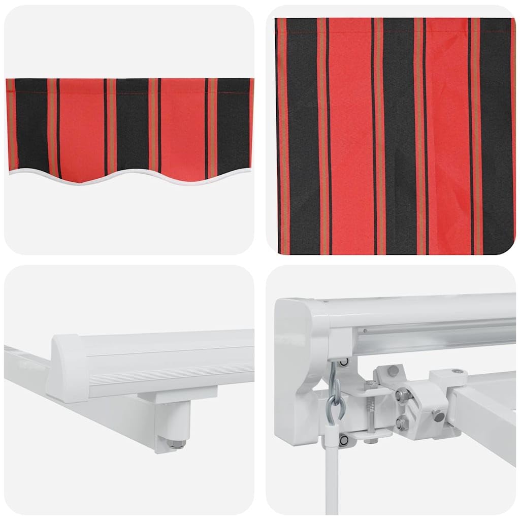 Markise Einziehbar 350 x 200 cm Gelenkarmmarkise mit Handkurbel Halbkassette Markisenrahmen aus Aluminium für Außenbereiche wie Terrasse Garten Balkon Orange Schwarz