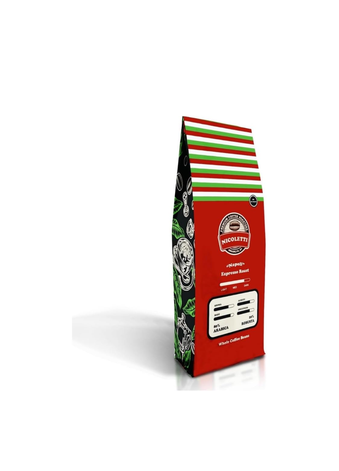 Nicoletti Coffee Espresso “Napoli Roast” 2lb Whole Beans (Made in Brooklyn NY since 1972)