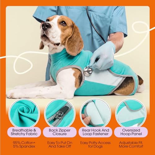 Image of Lelepet Dog Surgery Recovery Suit Onesie for Female Spay & Male Neuter 2XL