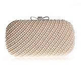 HONGCI Glitter Fashion Beaded Sequin Pearl Clutch Bag for Women - Vintage Beaded Evening Bag, Bridal Bag, Clutch Handbag for Wedding, Party, Prom