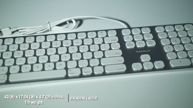 Amazon.com: Macally Premium Wired Mac Keyboard with 2 Port Hub