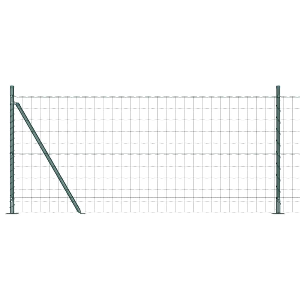 Garden Fence Panel Set Green 250x100cm Steel PVC Privacy Screen for Backyard Terrace Pet Enclosure Durable Weather Resistant Outdoor Boundary Kit with Posts Tensioning Wire