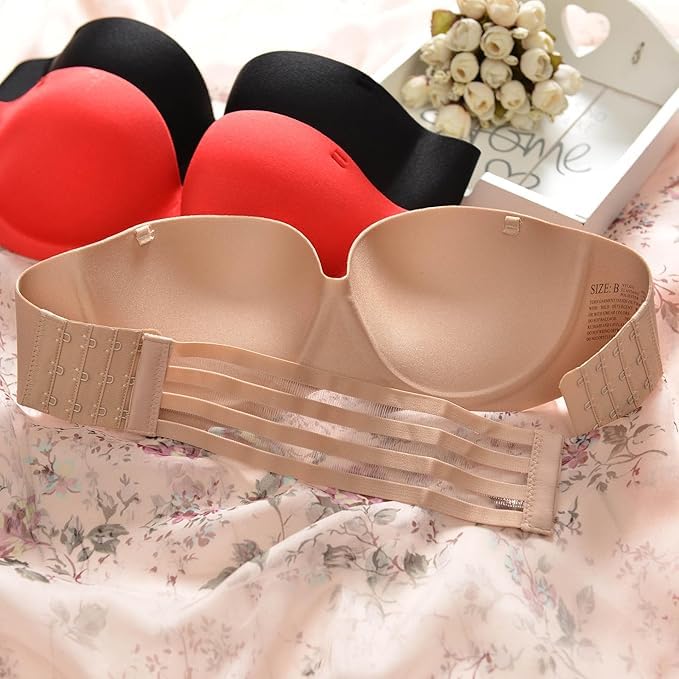 LUVINA Adjustable Transparent Bra Extenders for Women, 3-Hook Elastic Invisible Back Extension Strap, Soft Anti-Slip Stretchable Bra Band, 24-31cm (Skin) - Image 4 thumbnail