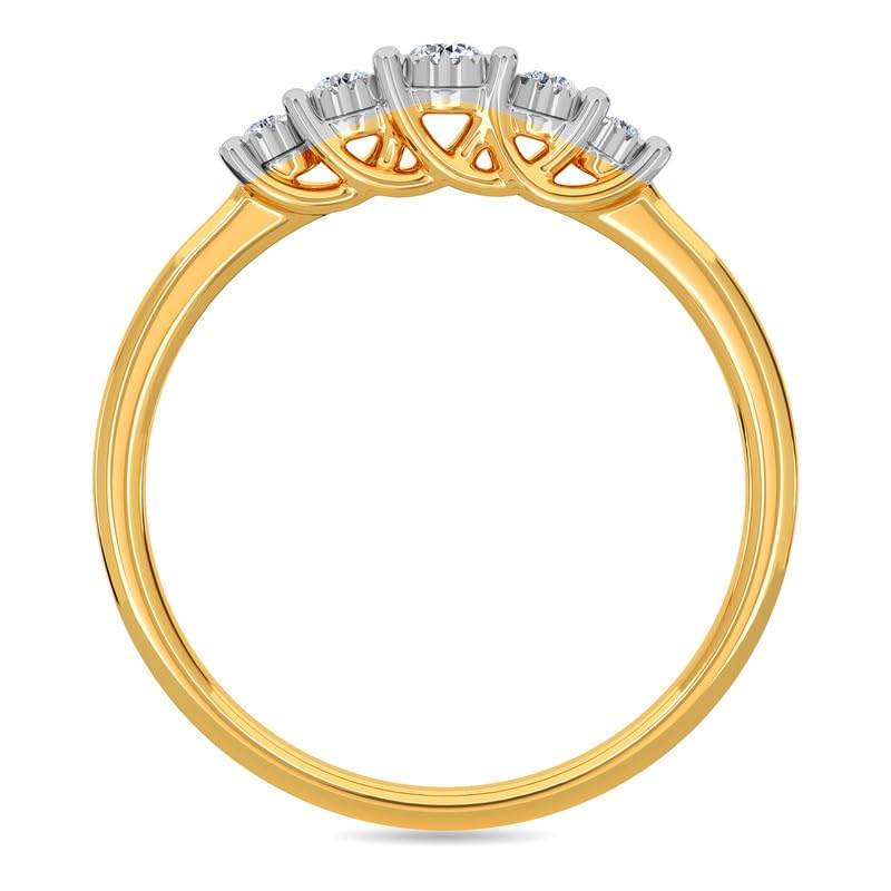 Image of KISNA 14k / 18k Real Gold & Diamond Ring | Diwali, Rakhi Rakshabandhan Gift for Sister /Bhabhi /Women | With Certificate of Authenticity & BIS-Hallmarked Gold Jewellery | Aamna Diamond Ring