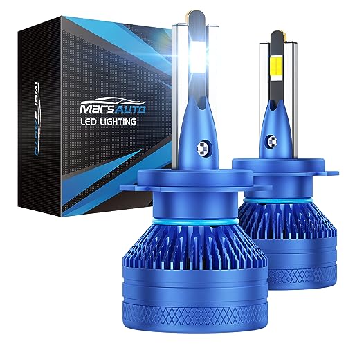 Marsauto H7 Light Bulbs 60 000LM 10X Brightness 6500K Cool White Real 1:1 Halogen Mini Size H7 H7LL Fog Light bulb Easy Install Non-Polarity IP 68 Pack of 2