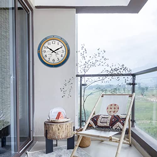 Lomanda Outdoor/Indoor Garden Clock, 16 Inch Waterproof Wall Clock With Thermometerand Hygrometer, Retro Silent Non-Ticking Waterproof Outdoor, Battery Operated Outdoor Clock For Home Decor, Patio #TOP1