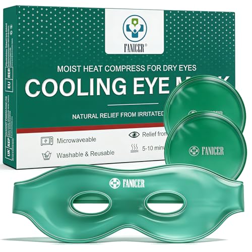 Maschera Occhi Gel Freddo, Maschera Occhi Freddo Riutilizzabile, Mascheras Ghiaccio Occhis a Caldo e a Freddos per Occhis Gonfi, con 2 Cuscinetti Rinfrescanti, Uso Quotidiano