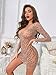 Kimfeng Women's Lingerie for Women Sexy Leopard Print Bodycon Mini Dress Sheer Long Sleeve V-Neck Dresses Stripper Outfit Mesh Chemise Babydoll