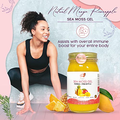 Healthy Herbs Sea Moss Gel (Sweet Mango Pineapple) Wildcrafted From Jamaican St Lucia Gold Seamoss | Wild-Harvested Superfood Rich In Essential Vitamins & Minerals | Vegan, Non-GMO, US-Made (16 oz.) - Image 5