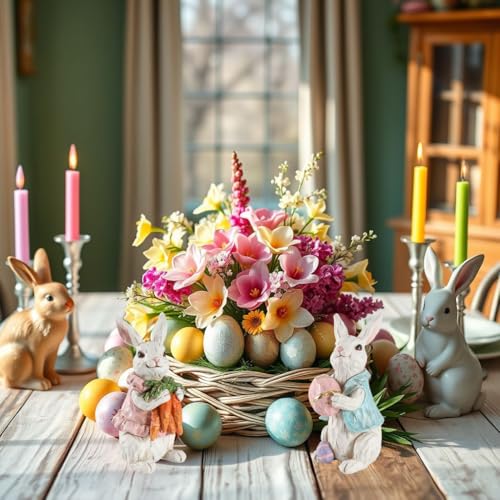 25% Off Hand-Painted Easter Bunny Figurines Set of 2