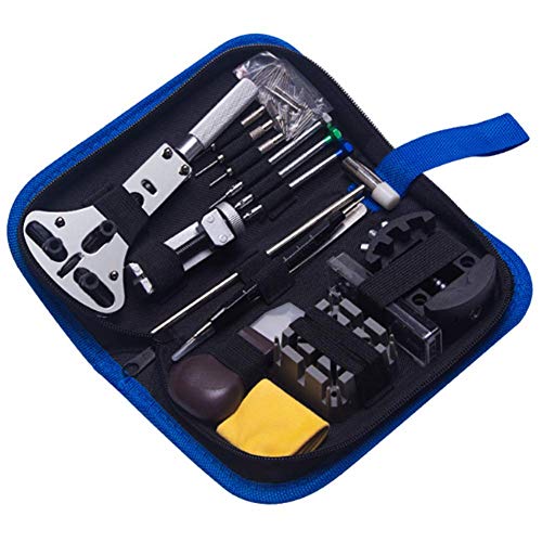 Uhrenreparaturset mit Tragetasche, Uhrenarmband, Verbindungsstifte, Remover Repair Tool Set, Uhrengehäuseöffner, Federstegwerkzeug
