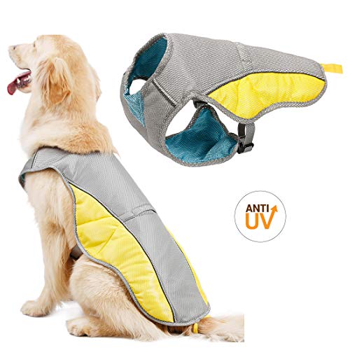 SelfLove Chaleco de refrigeración para Perro Abrigo para Perros Chaqueta de refrigeración para Perros Reflexivo Transpirable Ajustable Verano Anti-UV (XL)