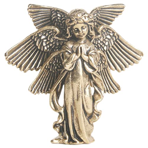 Statue d'ange en laiton sculpture antique de l'archange Gabriel décoration miniature