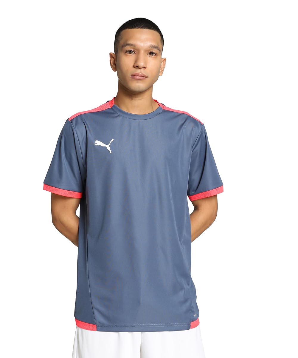 PUMA Teamliga Camiseta de fútbol, Hombre, Inky Blue-Fire Orchid