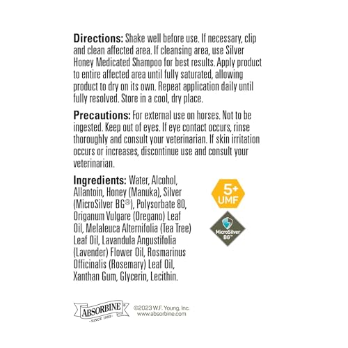 Silver Honey Rapid Relief 6oz Spray for Horses Only, Use on Equine Scratches / Pastern Dermatitis / Mud Fever / Dew Poisoning / Cracked Heels - Thumbnail 6