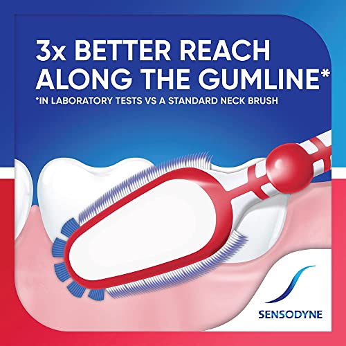 Image of Sensodyne Sensitivity & Gum Manual Toothbrush for adults with Soft Bristles & Duoflex Neck for Better Cleaning, Multicolor, 3N (2N + 1 N free)